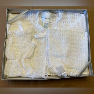 Woven Sweater Set - Sweater, Hat and Booties